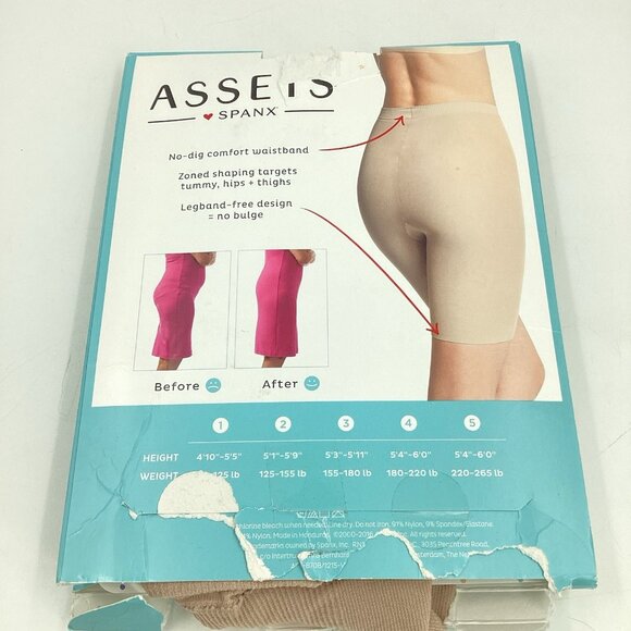 Spanx Assets Womens High Waist Shaping Short Size 2 New Open Package *Nude* - Picture 2 of 7
